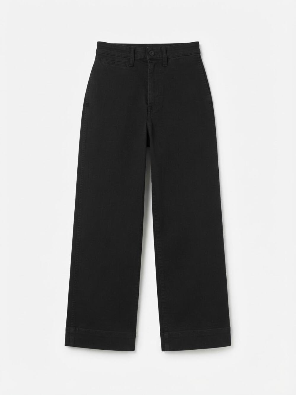 Quince Pants Women Size 24 Black Wide Leg Stretch Casual Minimalist Capsule chic